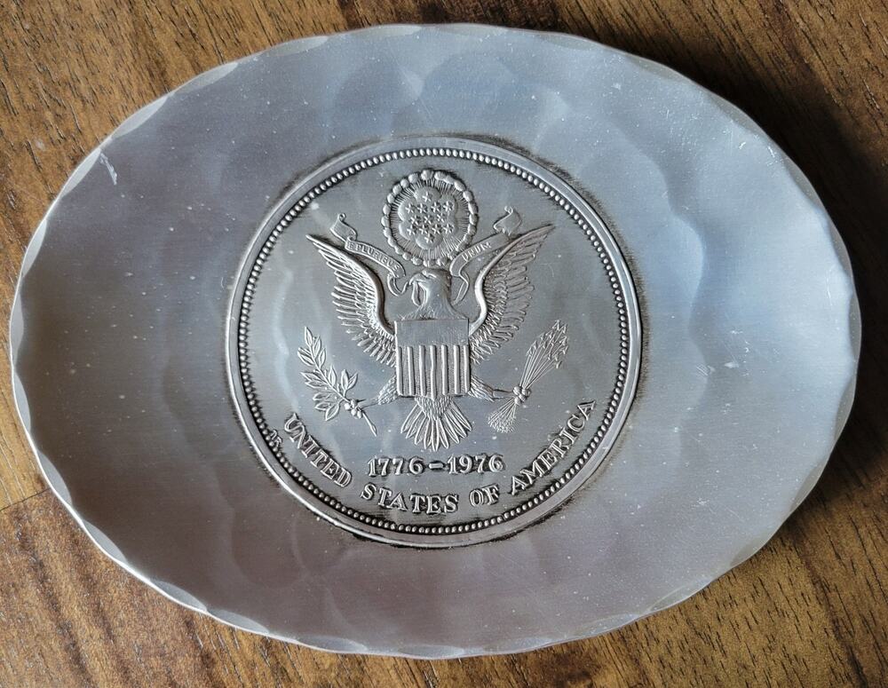 Vintage Wendell August Forge American Bicentennial Bowl Tray Aluminum 7 x 5 1976
